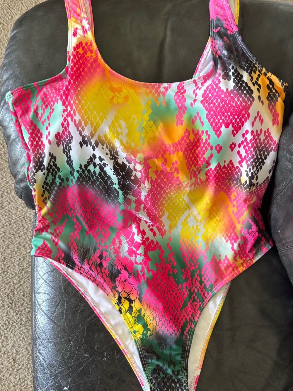 Girls' Multicolor Snake-Print One-Piece Swimsuit